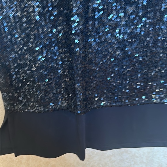 Michael Kors Black Sequin Shell Sleeveless Top Blouse Size XL - Picture 3 of 9